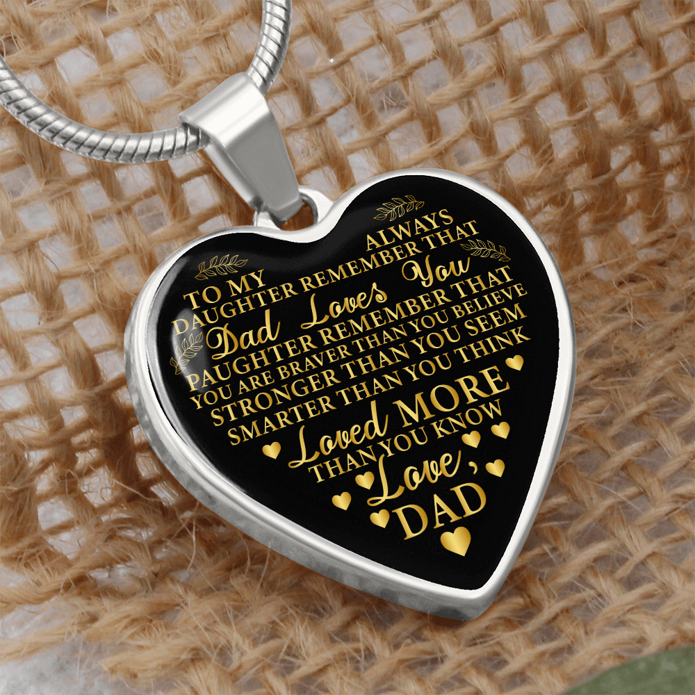 To My Daughter Luxury Graphic Heart Necklace