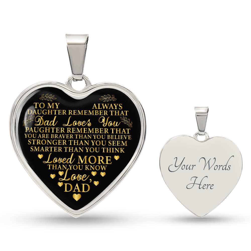 To My Daughter Luxury Graphic Heart Necklace