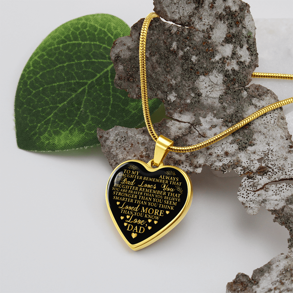To My Daughter Luxury Graphic Heart Necklace