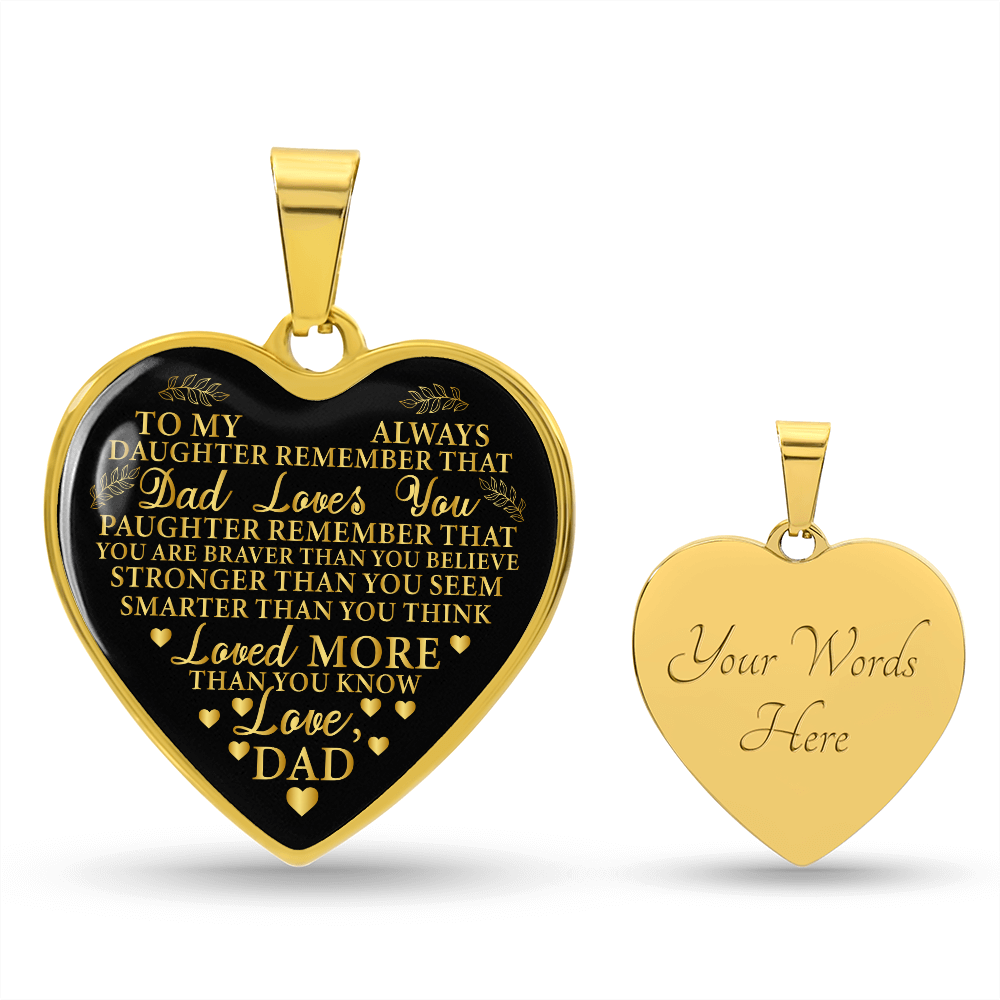 To My Daughter Luxury Graphic Heart Necklace