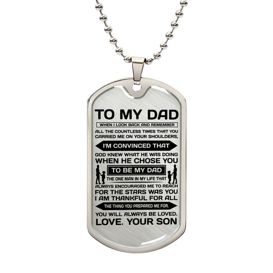 To My Dad Luxury Graphic Tag Necklace