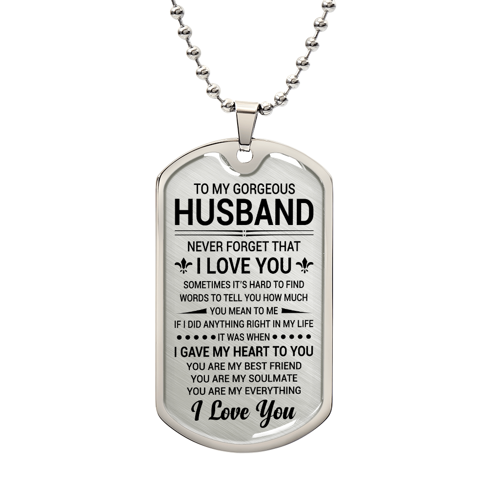 TO My Husband Luxury Graphic Tag Necklace