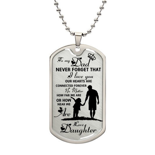 To My Dad Luxury Graphic Tag Necklace