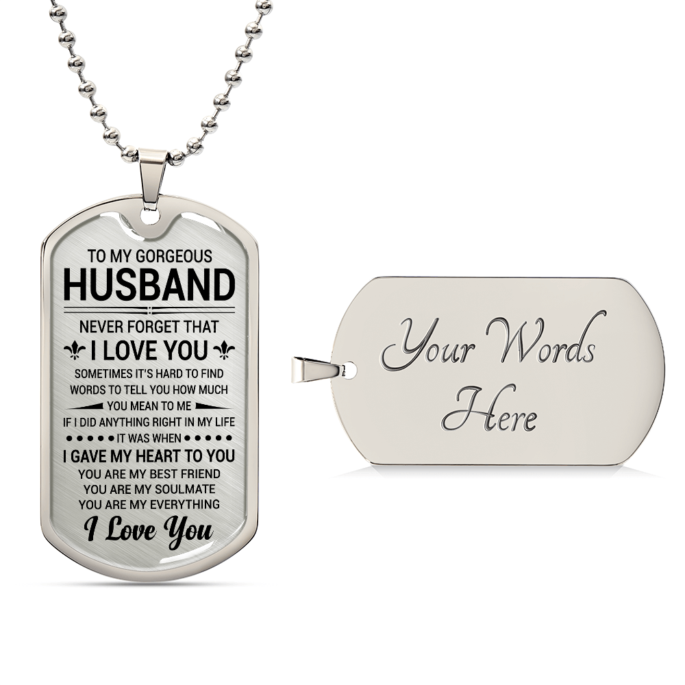 TO My Husband Luxury Graphic Tag Necklace