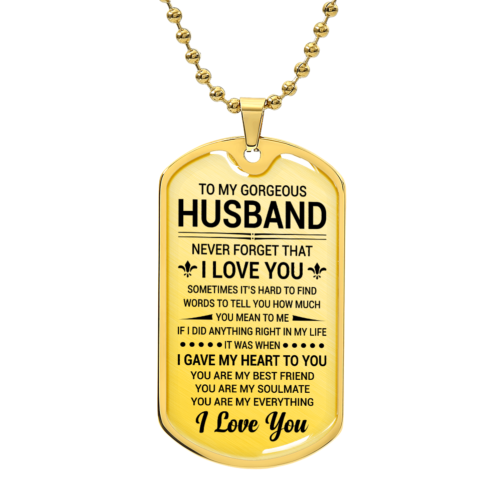 TO My Husband Luxury Graphic Tag Necklace