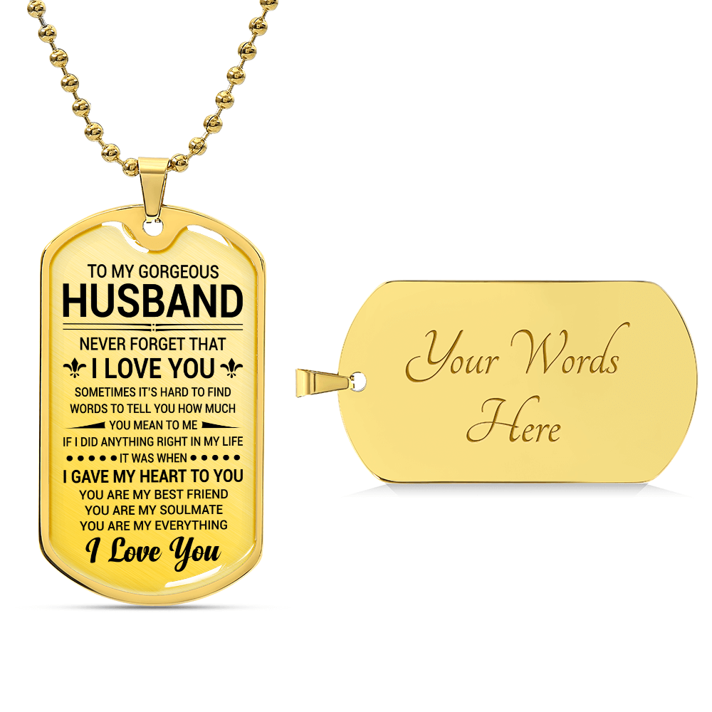 TO My Husband Luxury Graphic Tag Necklace
